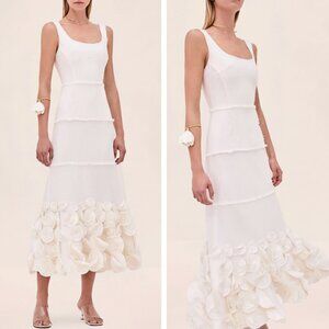 NEW Alexis Demina Midi Dress - White Ivory Wedding Cocktail Party Formal